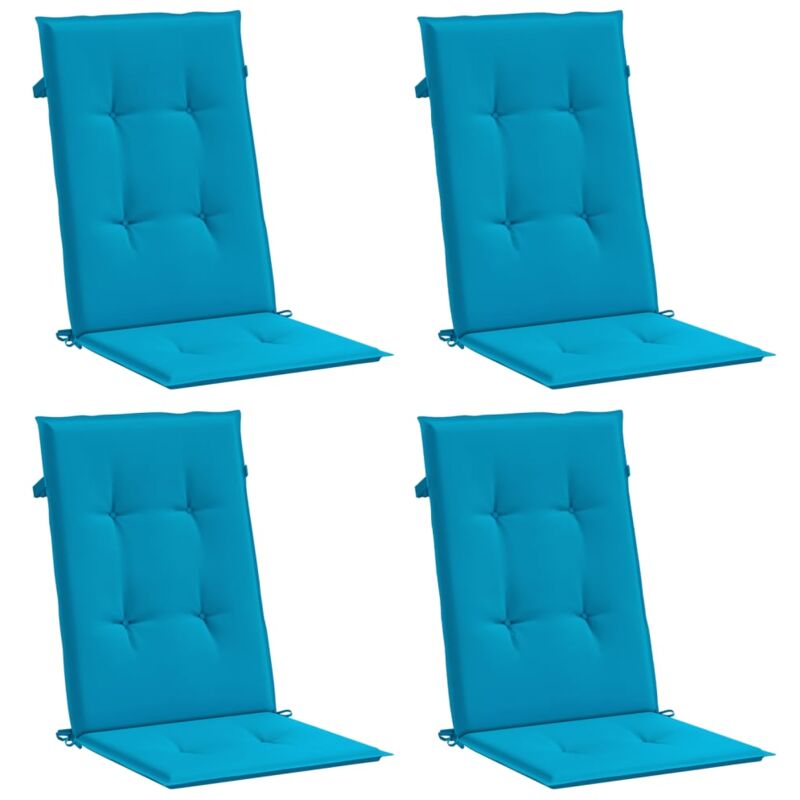 

vidaXL Cojines para sillas de jardín 4 unidades azules 120x50x4 cm - Azul