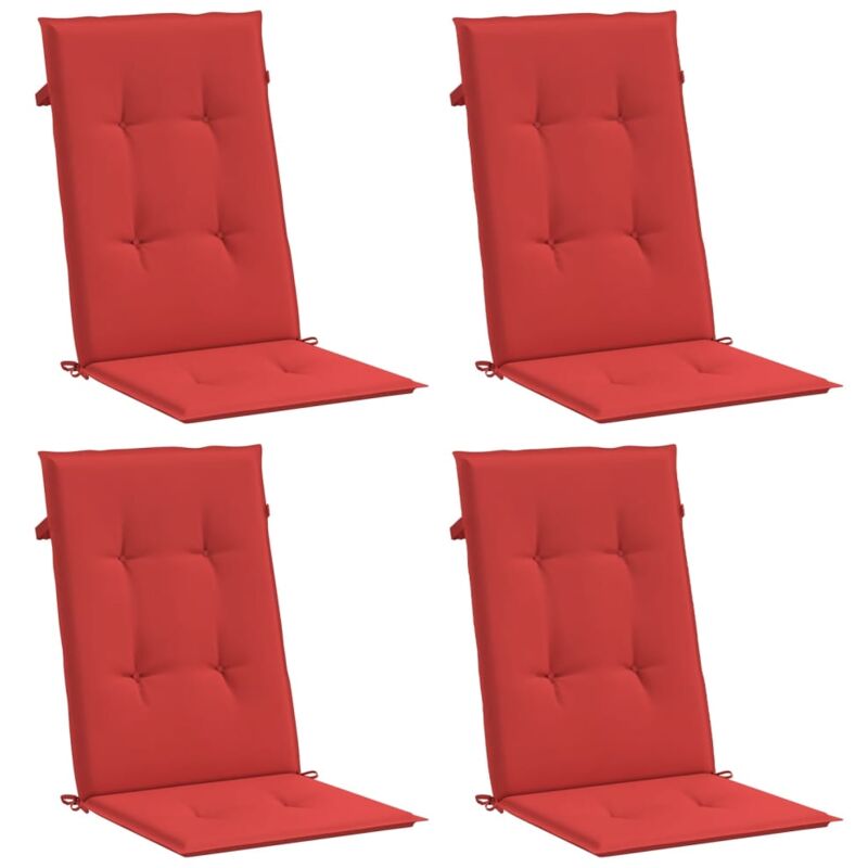 

Cojines para sillas de jardín 4 unidades rojos 120x50x4 cm - Rojo - Vidaxl