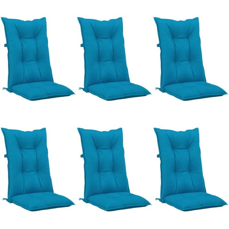 

vidaXL Cojines para sillas de jardín 6 uds azul 120x50x7 cm - Azul