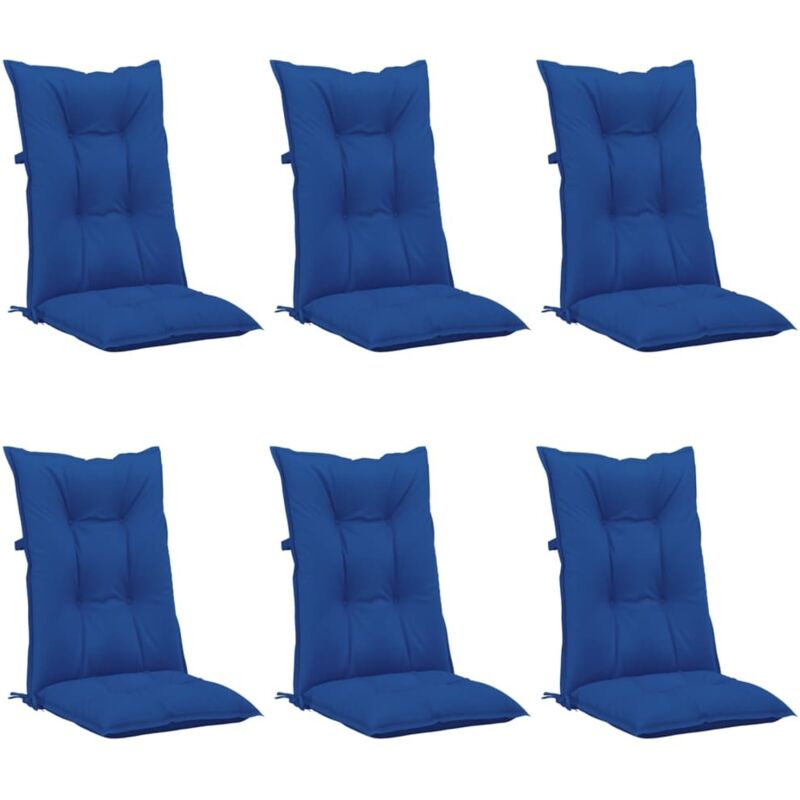 

vidaXL Cojines para sillas de jardín 6 uds azul royal 120x50x7 cm - Azul