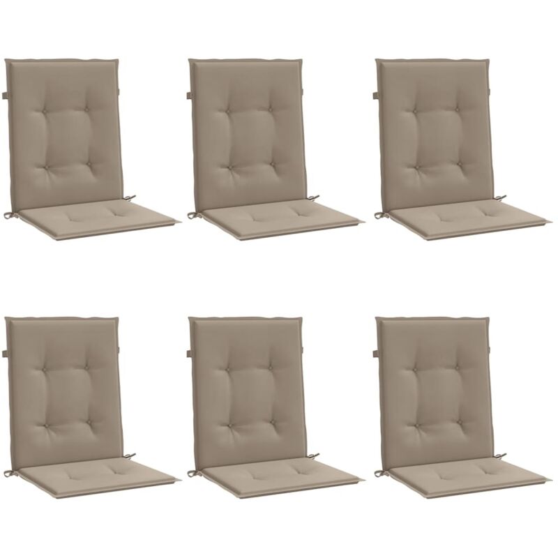 

vidaXL Cojines para sillas de jardín 6 unidades gris taupé 100x50x4 cm - Gris Topo