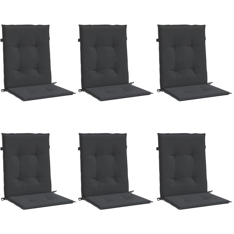 

vidaXL Cojines para sillas de jardín 6 unidades negro 100x50x4 cm - Negro