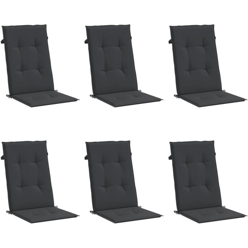 

Cojines para sillas de jardín 6 unidades negro 120x50x4 cm - Negro - Vidaxl