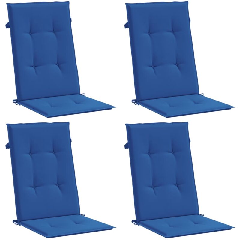 

vidaXL Cojines para sillas de jardín 4 unidades azul klein 120x50x4 cm - Azul