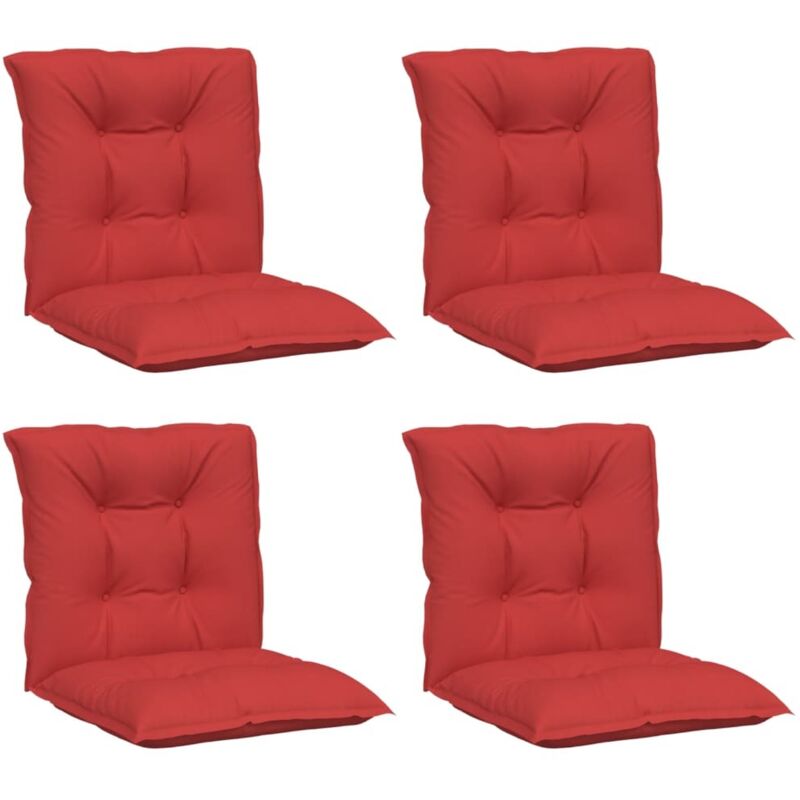 

vidaXL Cojines para sillas de jardín 4 unidades rojo 100x50x7 cm - Rojo
