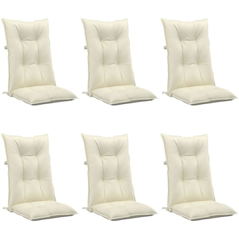 

vidaXL Cojines para sillas de jardín 6 uds crema 120x50x7 cm - Crema