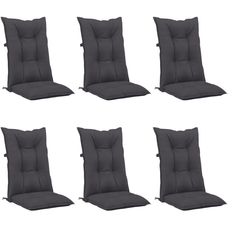 

vidaXL Cojines para sillas de jardín 6 uds gris antracita 120x50x7 cm - Antracita