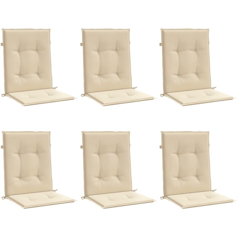 

Cojines para sillas de jardín 6 unidades beige 100x50x4 cm - Beige - Vidaxl