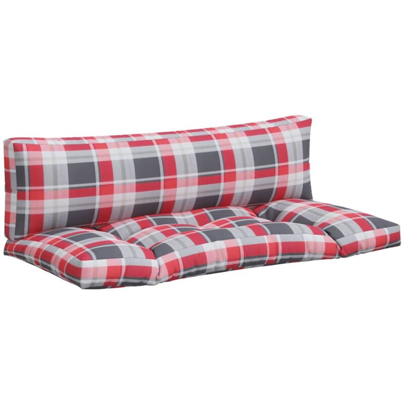 

vidaXL Cojines para sofá de palets 2 piezas estampado a cuadros rojos - Multicolor