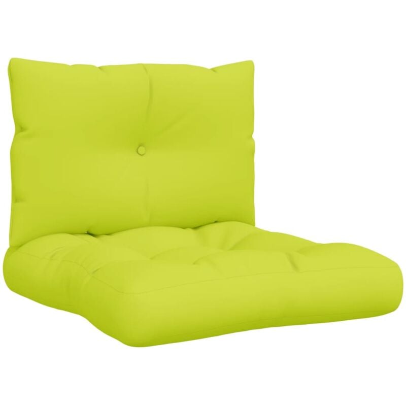 

vidaXL Cojines para sofá de palets 2 unidades tela verde brillante - Verde