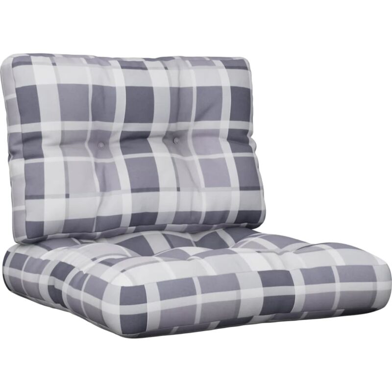 

vidaXL Cojines para sofá de palets 2 piezas estampado a cuadros grises - Multicolor