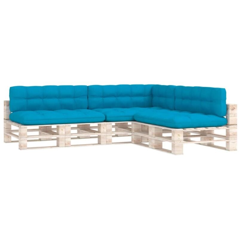 

vidaXL Cojines para sofá de palets 7 piezas azul - Azul
