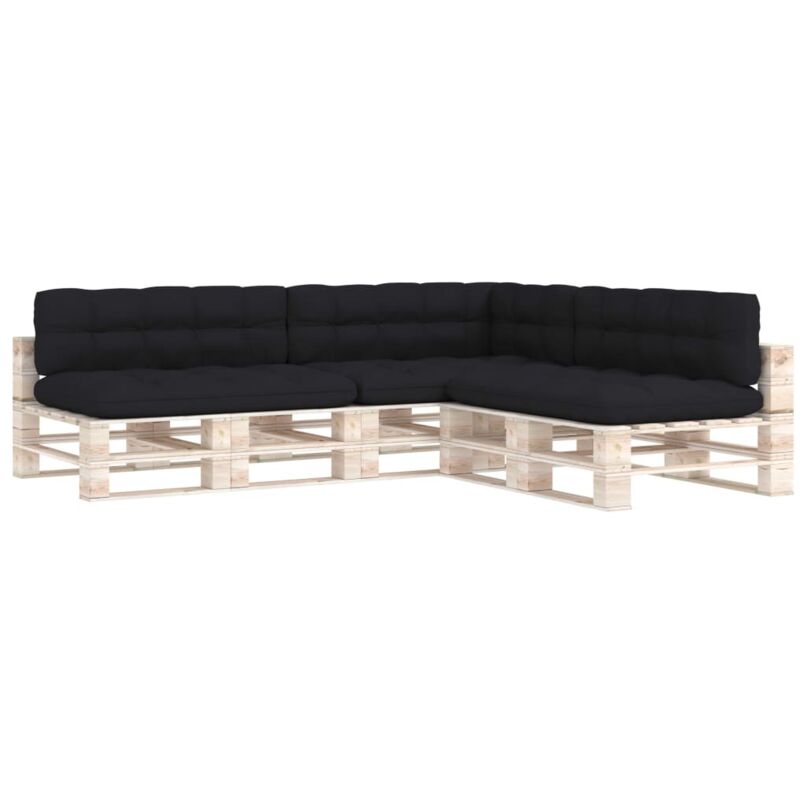 

vidaXL Cojines para sofás de palets 7 unidades negro - Negro