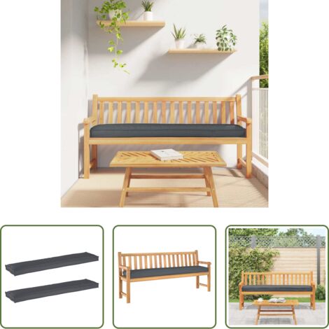 vidaXL Cojines para terraza -  Juego de Cojines para Palets 2 pcs Antracita 180 x 40 x 8 cm