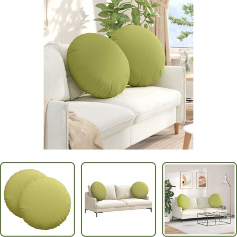 vidaXL Cojines verdes -  Cojines para asiento 2 pcs Verde claro Ø60 x 21 cm tela