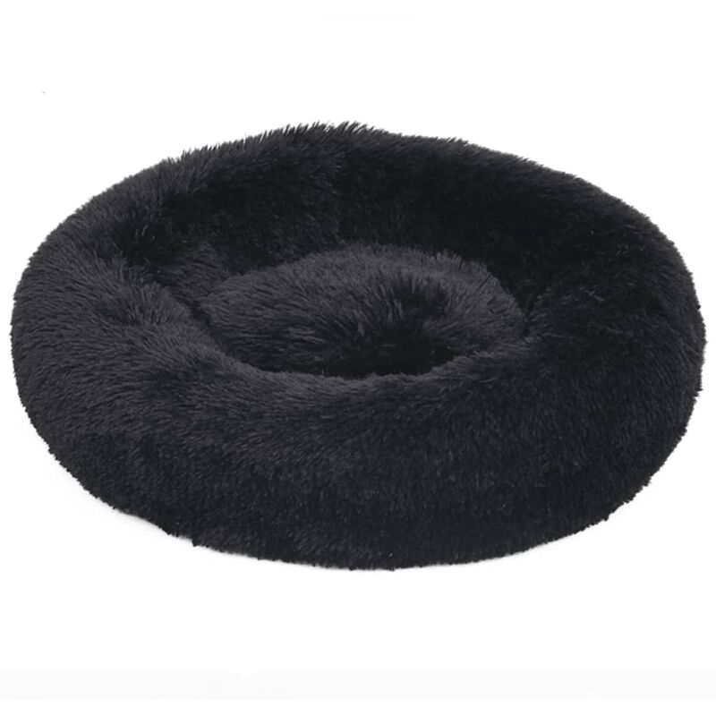 

vidaXL Cojín lavable para perros y gatos felpa negro 50x50x12 cm - Negro