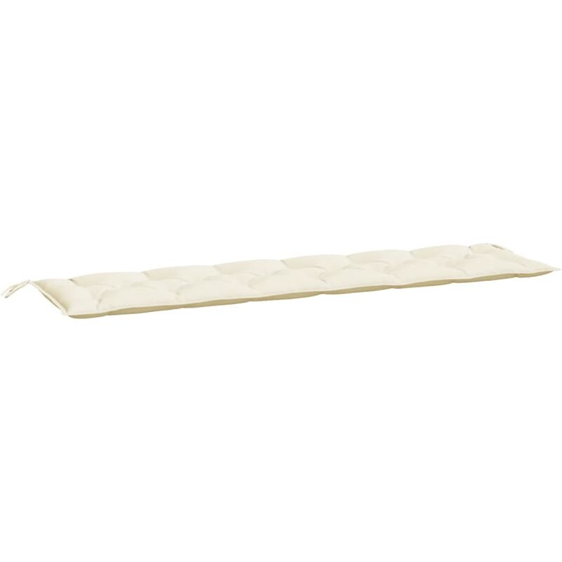 

vidaXL Cojín para banco de jardín tela blanco crema 200x50x7 cm - Blanco