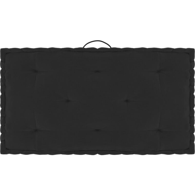 

Cojín para palé de suelo algodón negro 73x40x7 cm - Negro - Vidaxl