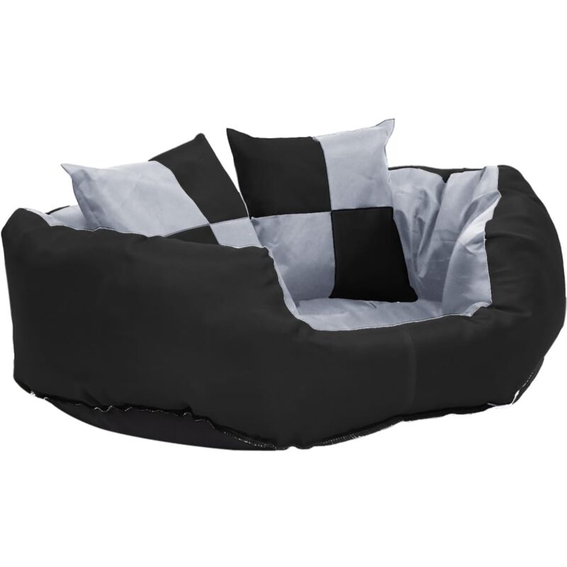 

vidaXL Cojín para perro reversible y lavable gris y negro 65x50x20 cm - Gris