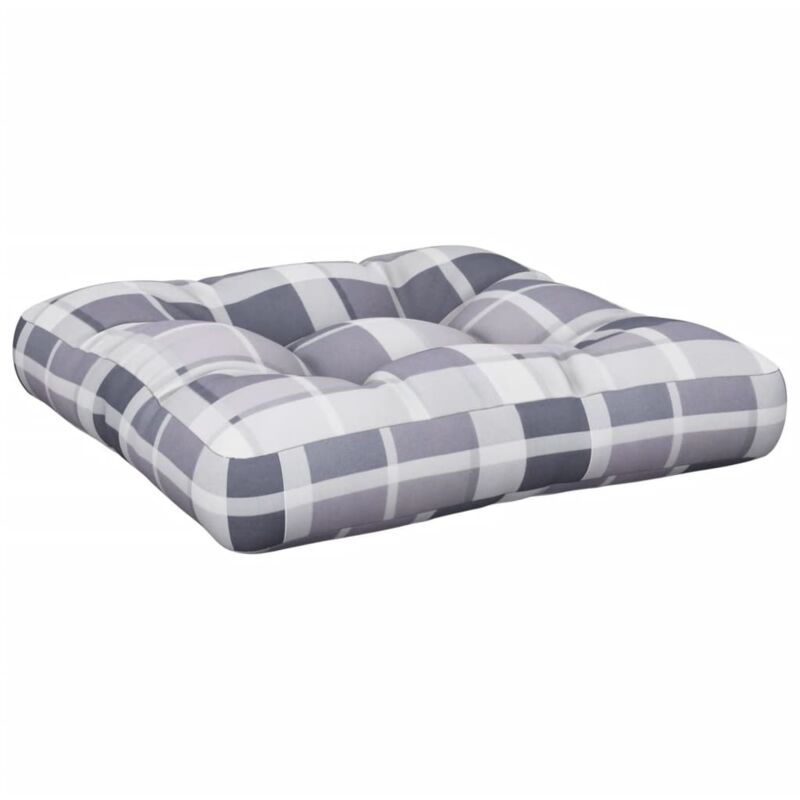 

vidaXL Cojín para sofá de palets estampado a cuadros gris 58x58x10 cm - Multicolor