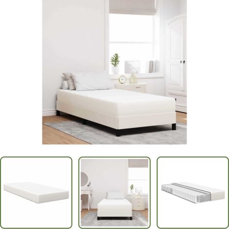 vidaXL Colchón crema -  Colchón de Cama con colchón Crema 90 x 200 cm tela