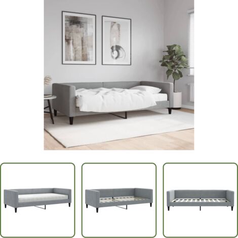 vidaXL Colchón de espuma -  Sofá cama con colchón tela gris claro 100x200 cm