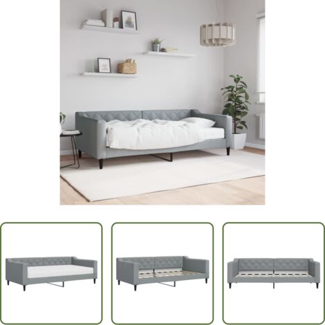 vidaXL Colchón de espuma -  Sofá cama con colchón tela gris claro 90x190 cm