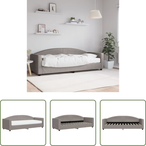 vidaXL Colchón de espuma -  Sofá cama con colchón tela gris taupe 80x200 cm