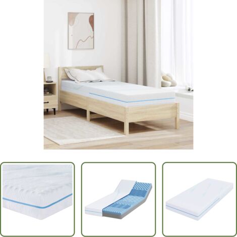 vidaXL Colchón de espuma viscoelástica -  Colchón 80 x 200 cm Tela Jacquard