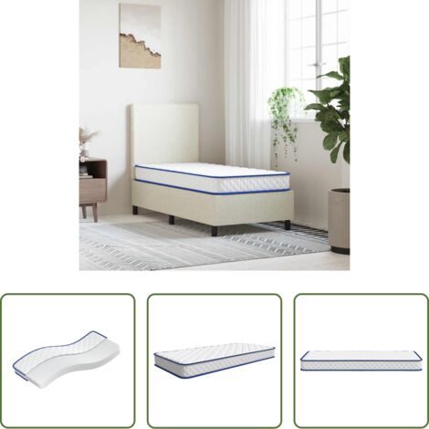 vidaXL Colchón de espuma viscoelástica -  Colchón de espuma viscoelástica blanco 80x160x17 cm suave