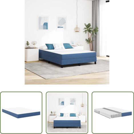 vidaXL Colchón de tela -  Colchón de Cama con colchón Azul 140 x 190 cm tela