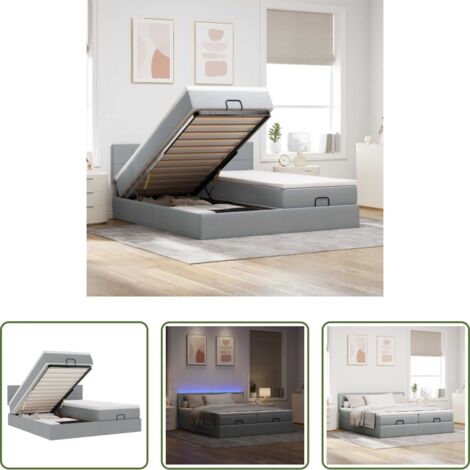vidaXL Colchón ensacado -  Estructura de cama otomana colchones tela gris claro 180x200cm