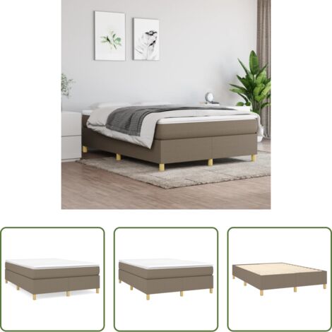vidaXL Colchón -  Estructura de cama con somier tela gris taupe 140x190 cm