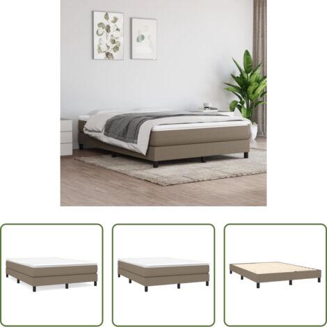 vidaXL Colchón -  Estructura de cama con somier tela gris taupe 140x190 cm