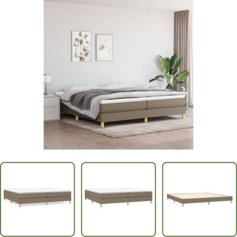 vidaXL Colchón -  Estructura de cama con somier tela gris taupe 200x200 cm