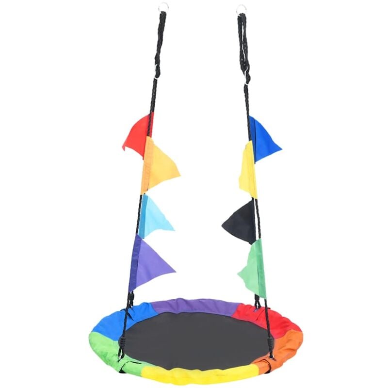 

vidaXL Columpio arco iris con banderines 100 cm - Multicolor