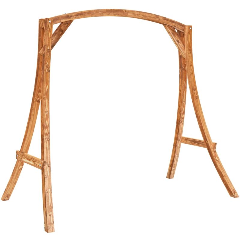 

vidaXL Columpio de madera maciza curvada con acabado de teca - Marrón