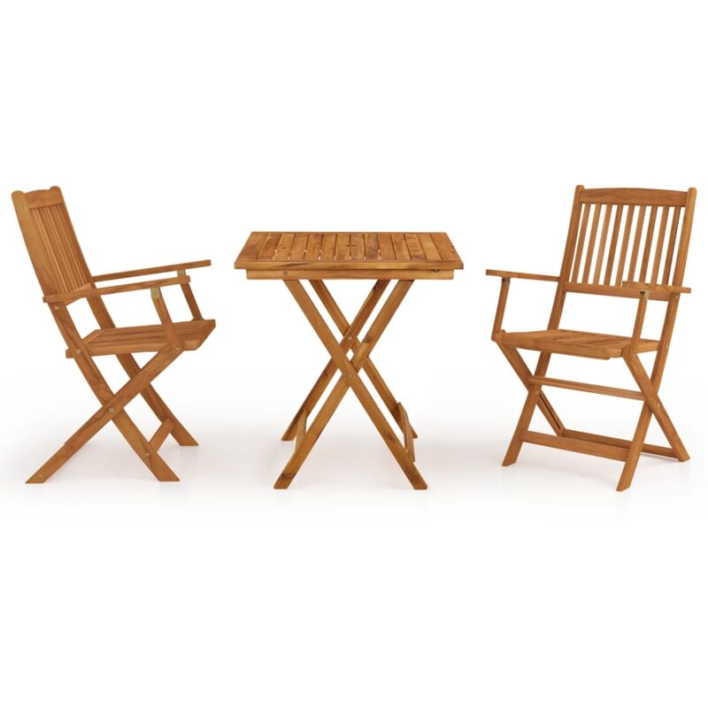 

Comedor de jardín plegable 3 piezas madera maciza de acacia - Marrón - Vidaxl