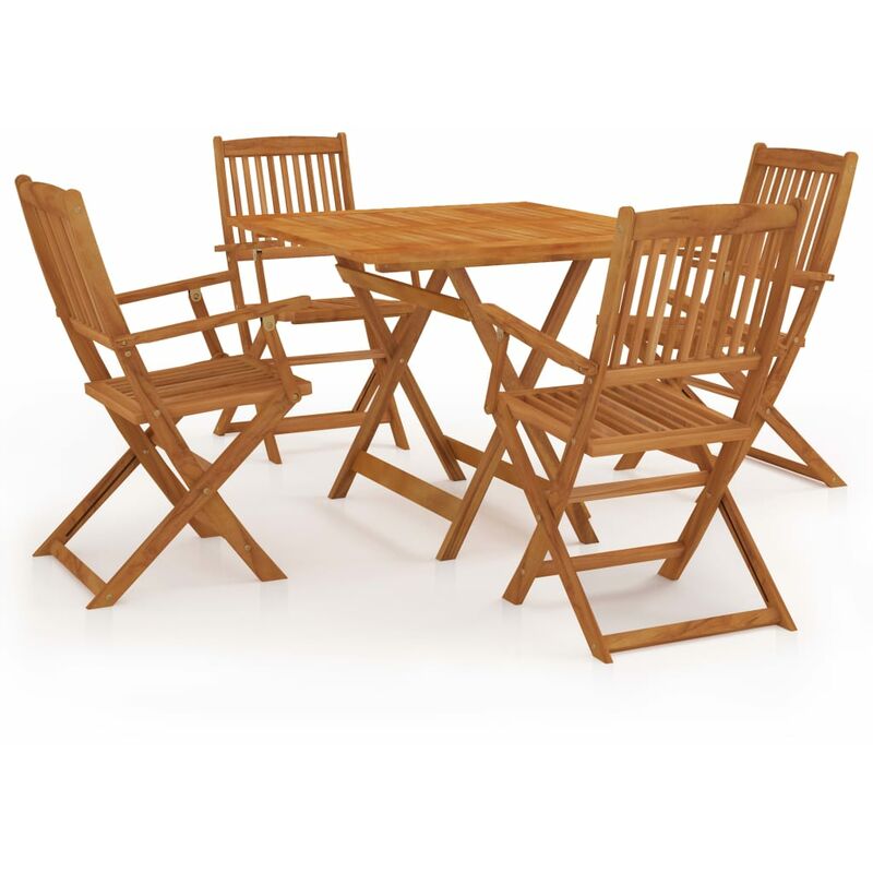 

Comedor de jardín plegable 5 piezas madera maciza de acacia - Marrón - Vidaxl