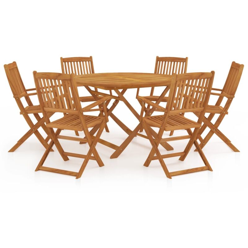 

Comedor de jardín plegable 7 piezas madera maciza de acacia - Marrón - Vidaxl