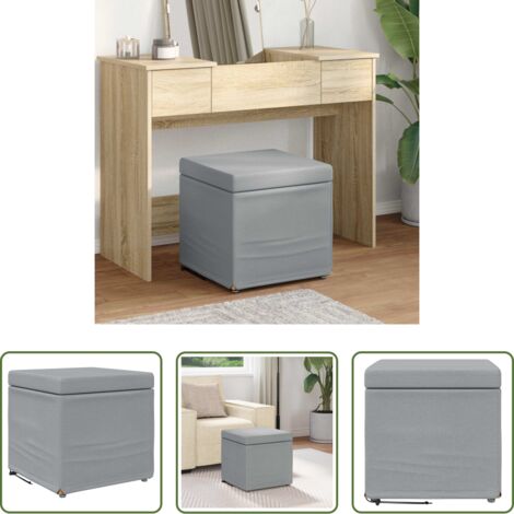 vidaXL Comfort -  Pouf Grigio chiaro Tessuto e Legno Ingegnerizzato