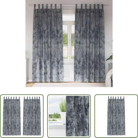 vidaXL Comfort -  Tende in Velluto 2 pcs Grigio Argento 225 x 140 cm Velluto