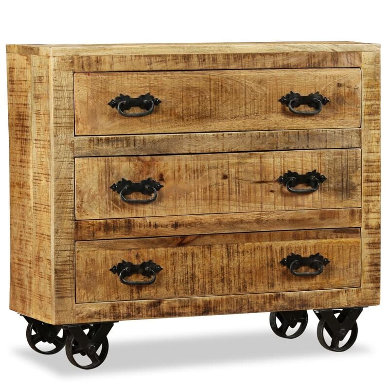

vidaXL Aparador 80x30x70 cm de Madera Rugosa de Mango - Marrón