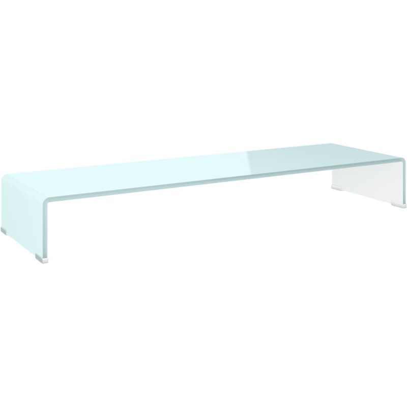 

vidaXL Soporte para TV/Elevador Monitor Cristal Blanco 100x30x13 cm - Blanco