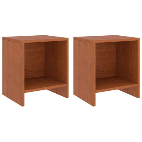 vidaXL Comodini 2 pz Ambrati 35x30x40 cm in Legno Massello di Pino
