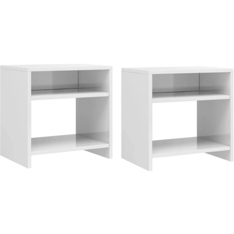 vidaXL Comodini 2 pz Bianco Lucido 40x30x40 cm in Legno Multistrato