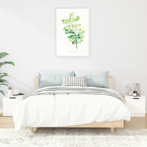 vidaXL Comodini 2 pz Bianco Lucido 40x39x40 cm