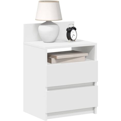 vidaXL Comodini 2 pz con 2 Cassetti Bianchi 40x33x60 cm