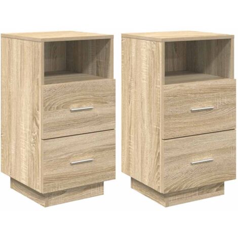 vidaXL Comodini 2 pz con 2 Cassetti Rovere Sonoma 36x36x68 cm