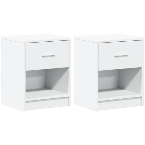 vidaXL Comodini 2 pz con Cassetto Bianco 40x34x50 cm